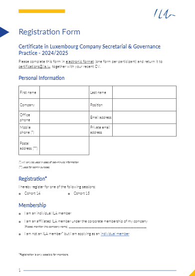Certification in Company Secretarial & Governance Practice (CGO Certification) - Form 2024-2025