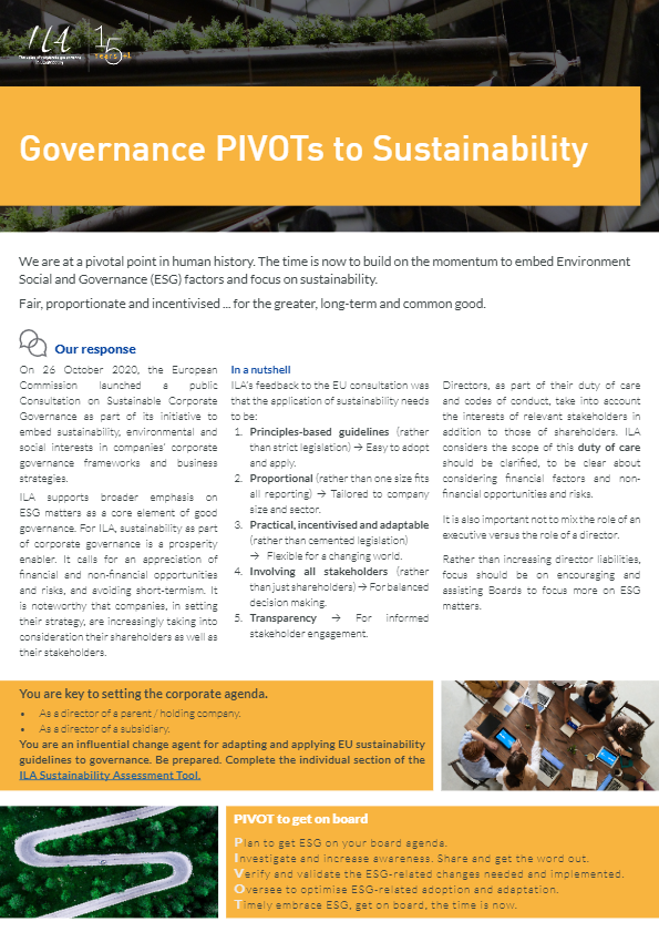 Governance PIVOTs to Sustainability