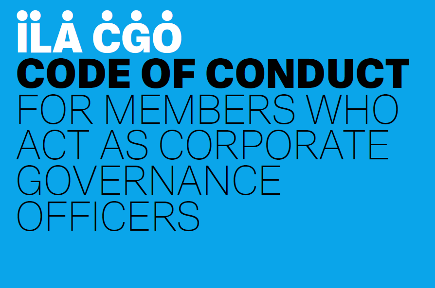 Code of conduct for members who act as corporate governance officers